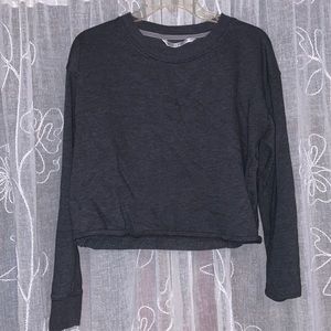 Victorias Secret cropped long sleeve soft gray cotton logo sweatshirt size small
